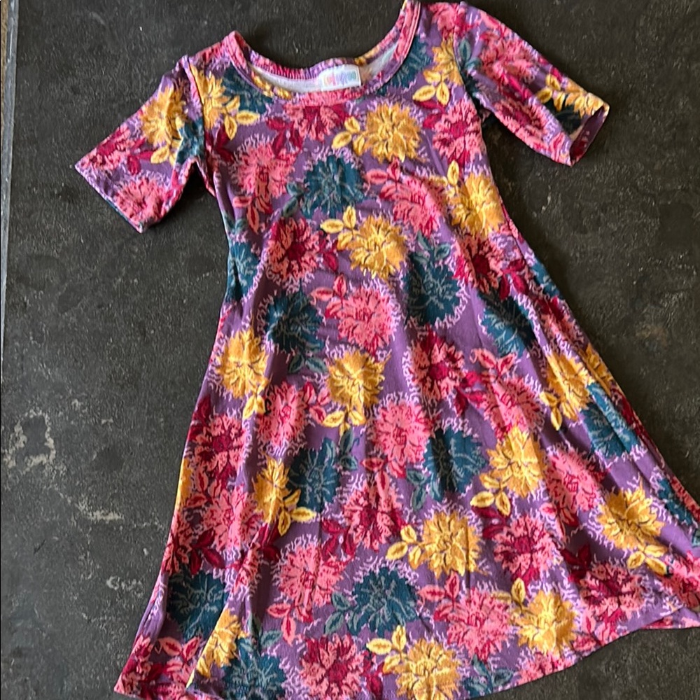 Floral Kids Dress in Pink and Yellow